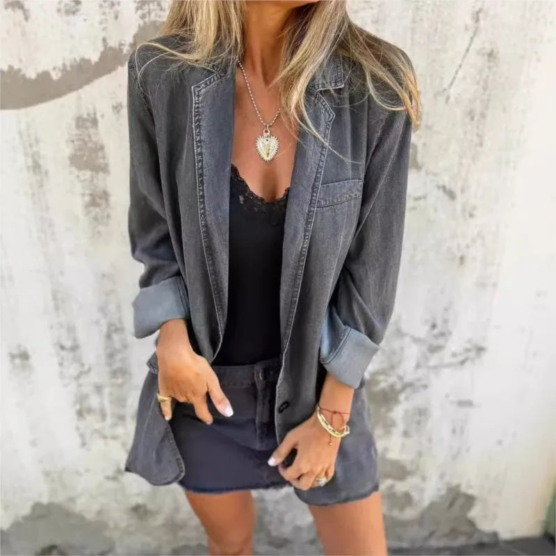 Mireia™ | En Avslappnad Blazer i Denim