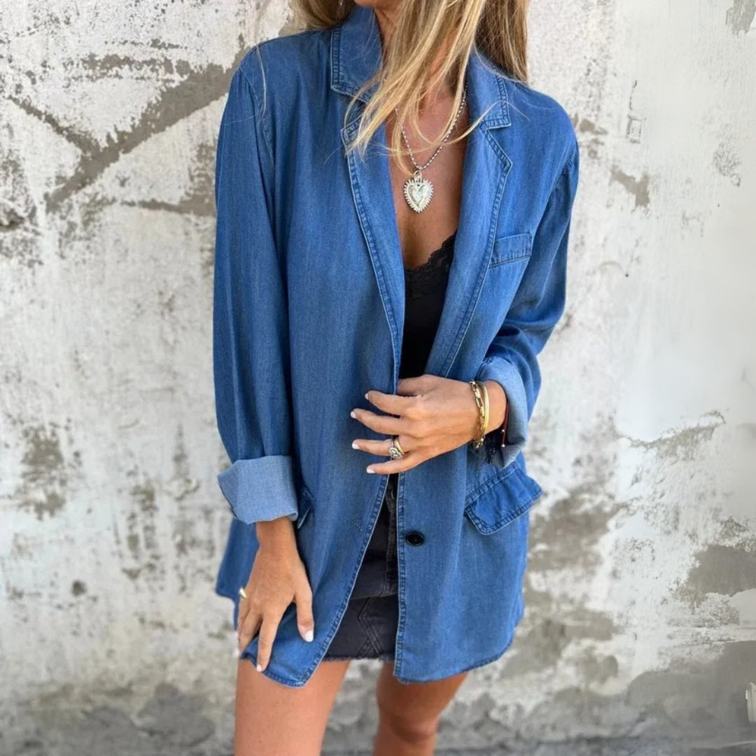Mireia™ | En Avslappnad Blazer i Denim