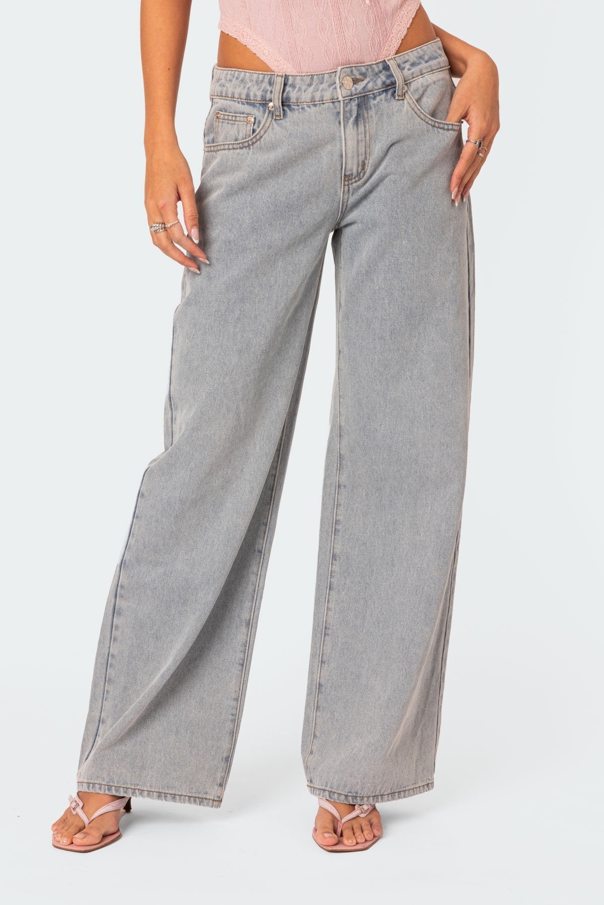 Laura™ - Jeans | Med rosett
