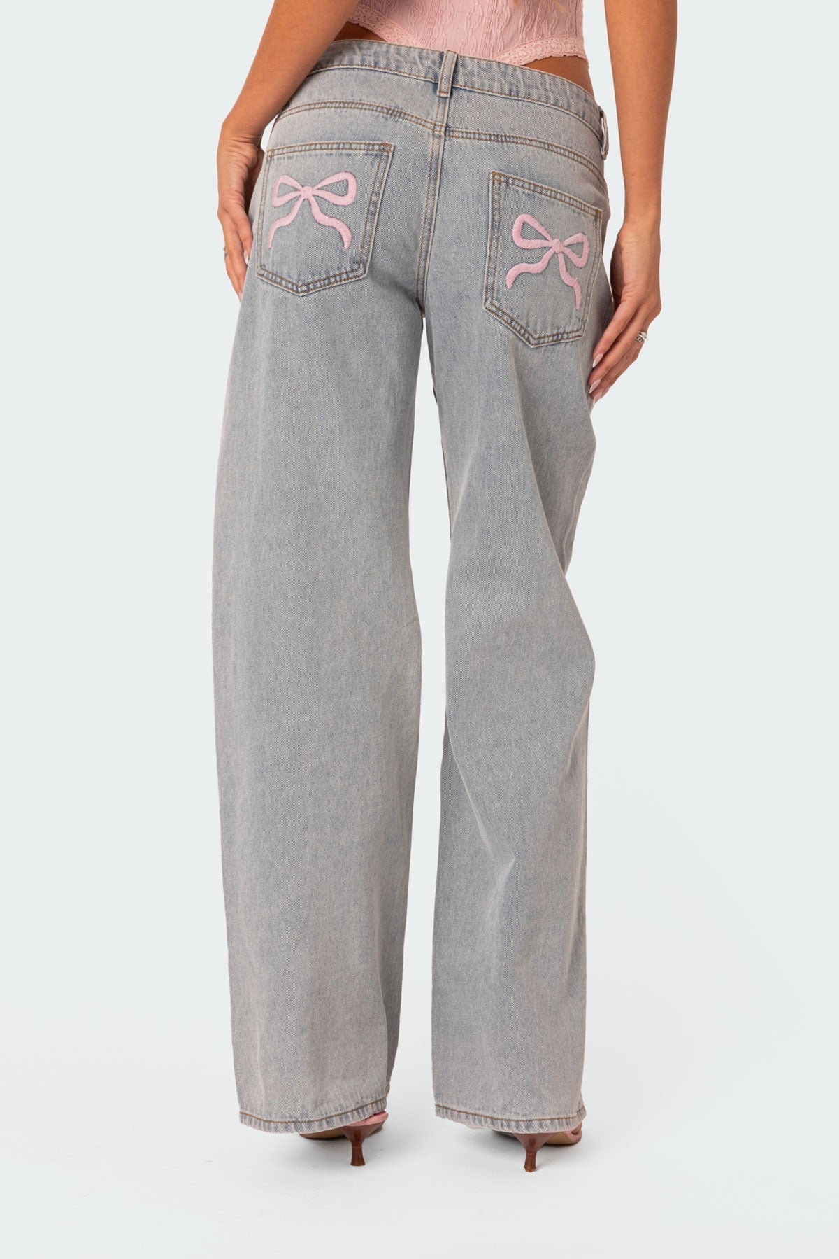 Laura™ - Jeans | Med rosett