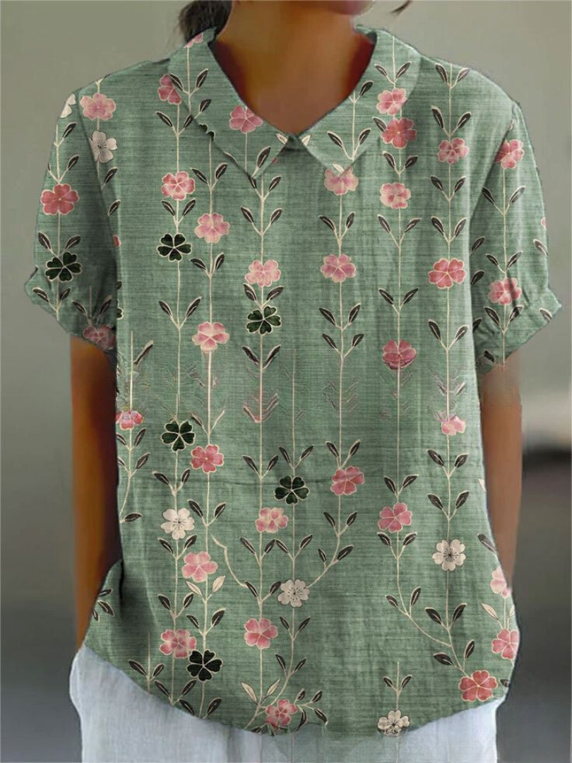 Ragnhild™ | Blommig Skjorta