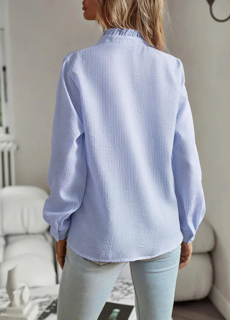 Silvine™ | Elegant Bluse med Flæsedetaljer