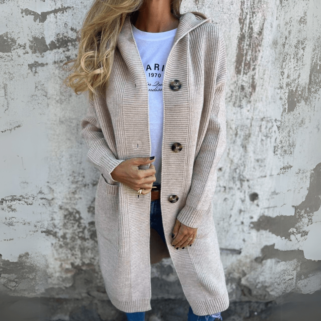 Lorène™ | Elegant lång damkofta