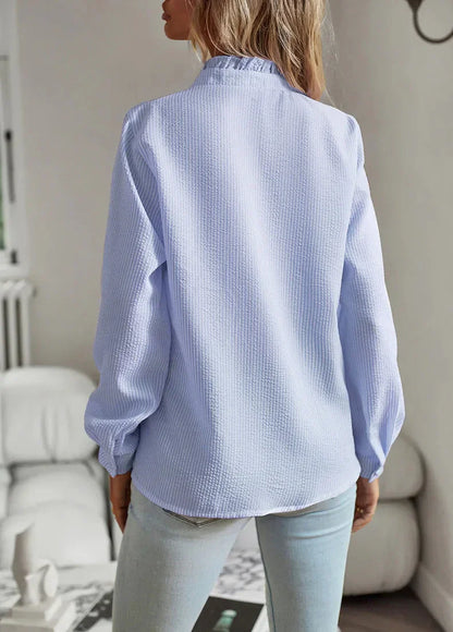 Silvine™ | Elegant Bluse med Flæsedetaljer