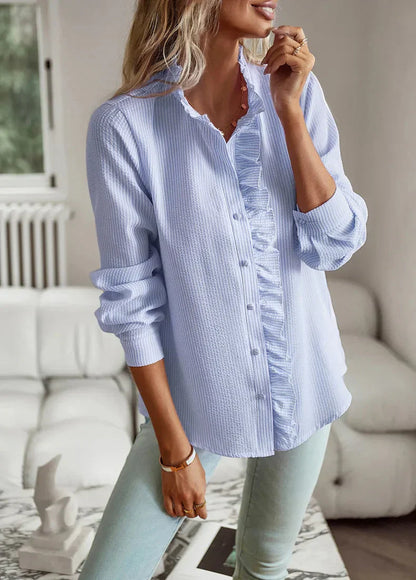 Silvine™ | Elegant Bluse med Flæsedetaljer